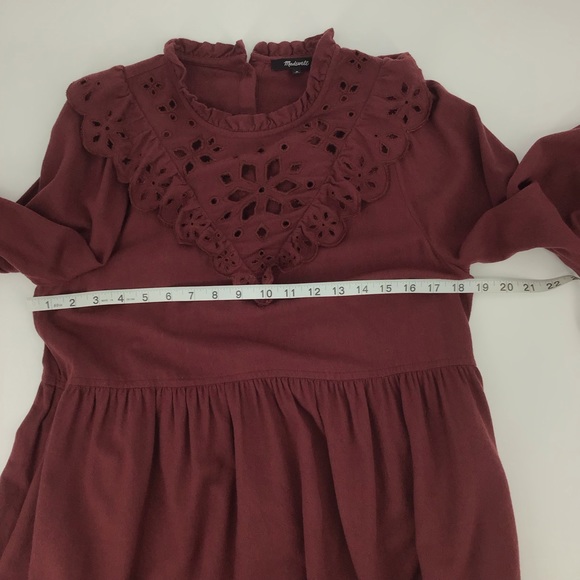 Madewell Embroidered Ruffled Flannel Mini Dress - Picture 11 of 13